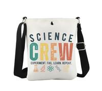 JTOUK Sac à bandoulière Nerdy Science - Cadeau pour professeur de science, scientifique, biologie, laboratoire, chimie, professeur de chimie, Science Crew CB UE, 8.27 Inches ×6.5 Inches × 0.79 Inches