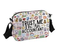 JTOUK Sac à bandoulière pour comptable Cadeau CPA Accounting Major Present Trust Me I'M An Accountant, Comptable HKB UE, 8.27 Inches × 5.91 Inches × 0.79 Inches
