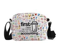 JTOUK Sac à bandoulière pour comptable, cadeau d'appréciation pour comptable, analyste comptable, cadeau Cpa, Comptabilité HKB UE, 8.27 Inches × 5.91 Inches × 0.79 Inches