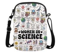 JTOUK Sac à bandoulière pour femme - Cadeau féministe - Cadeau pour les amoureux de la science, In Science Cr Eu, 5.91 Inches ×8.27 Inches
