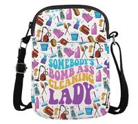 JTOUK Sac à bandoulière pour femme de ménage Cadeau de reconnaissance pour les amateurs de nettoyage, Nettoyage du cul Lady Cr Eu, 5.91 Inches ×8.27 Inches