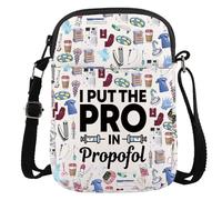JTOUK Sac à bandoulière pour infirmière, anesthésiste - Cadeau d'anesthésie - Cadeau d'appréciation CRNA, Mettez le Pro Cr Eu, 5.91 Inches ×8.27 Inches