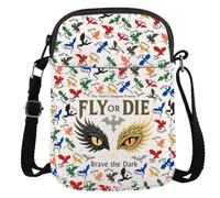 JTOUK Sac à bandoulière pour les amateurs de livres - Cadeau pour fans de Dragon Rider - Fly or Die Brave The Dark, Brave the Dark Cr Eu, 5.91 Inches ×8.27 Inches