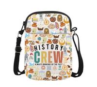 JTOUK Sac à bandoulière pour professeur d'histoire, cadeau historiographe, cadeau pour amateur d'histoire, marchandise, History Crew Cr Eu, 5.91 Inches ×8.27 Inches