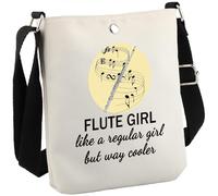 JTOUK Sac de maquillage pour flûtiste - Cadeau pour amateur de flûte - Cadeau idéal pour les amateurs de flûte - Pochette de voyage à fermeture éclair pour flûtistes, Flûte Fille Cb Eu, Moderne