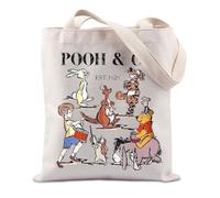 JTOUK Sac fourre-tout à thème animé - Cadeau pour amoureux du film - Cadeau d'amitié, Pooh&co Tote EU, 13.78 inch x 15.75 inch, Large