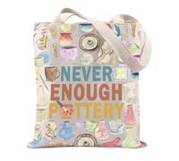 JTOUK Sac fourre-tout en céramique pour amateur de poterie Cadeau Never Enough Poterie Cadeau Argile Artiste Merch, Pottery Tote EU, 14.96”* 6.7”* 11.81” ,Large