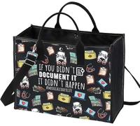 JTOUK Sac fourre-tout en toile avec inscription « If You Didn't Document It It Didn't Happen », Medicalcoderlife Lt Eu, 14.96”* 6.7”* 11.81” ,Large