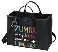 JTOUK Sac fourre-tout en toile avec inscription « Z Is My Language » pour les amateurs de danse, Zumba Lt Eu