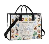 JTOUK Sac fourre-tout fantaisie inspiré du film « It's Not Where You Go It's Who You Meet », Along the Way Lt Eu, 14.96”* 6.7”* 11.81” ,Large
