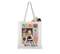 JTOUK Sac fourre-tout inspiré des vampires Buff In My Buffy Era Vampire, Buffy Era Tote Eu, 13.78 inch x 14.96 inch, Large