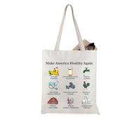 JTOUK Sac fourre-tout « Make America Healthy Again » - Cadeau pour jardinier - Cadeau pour chiropraticien, Healthy Again Sac fourre-tout, 14.96”* 6.7”* 11.81” ,Large