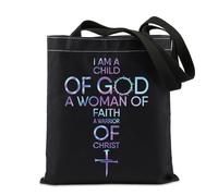JTOUK Sac fourre-tout pour baptême chrétien, première communion, cadeau religieux chrétien, cadeau religieux, croyant, Of God Tote Eu, 14.96”* 6.7”* 11.81” ,Large