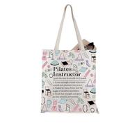 JTOUK Sac fourre-tout pour instructeur de Pilates, accessoires de reconnaissance pour enseignant Pilates, cadeau d'entraînement, Sac fourre-tout pour instructeur de Pilates, 13.78 inch x 15.75 inch