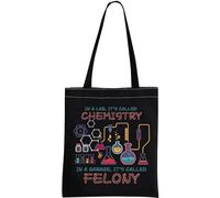 JTOUK Sac fourre-tout pour professeur de chimie - Cadeau de chimiste - Cadeau pour les amateurs de chimie, Appelé Chemistry Tote Eu, 13.78 inch x 14.96 inch, Large