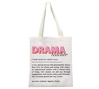 JTOUK Sac fourre-tout pour professeur de théâtre - Cadeau de définition pour l'appréciation de fin de trimestre, Drama Teacher Tote EU, 13.78 inch x 14.96 inch, Large