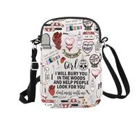 JTOUK True Crime Podcasts Gift I Will Bury You In The Wood True Crime Lover Sac à bandoulière en toile, Mess With Me Cb Eu, 5.91 Inches ×8.27 Inches