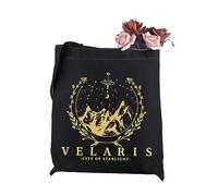 JTOUK Velaris The City of Starlight ACOTAR Book Lover Sac fourre-tout en toile, Velaris Tote Eu, 13.78 inch x 14.96 inch, Large