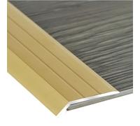 JTPMYFT Les Barres de Transition, Les Bandes de Bordure et Les Bandes de seuil de Porte en Aluminium conviennent aux revêtements de Sol et aux moquettes d'une épaisseur de 2 à 5 mm.(Titanium Gold)