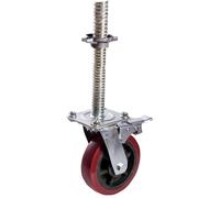 JTPMYFT Roue Universelle de 6 Pouces en Nylon polyuréthane avec Frein, Roue Mobile d'échafaudage à roulement épais, vis de réglage antidérapante et porteuse(Purple)