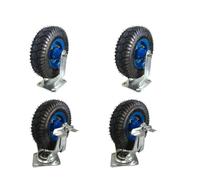 JTPMYFT Roue Universelle Gonflable Robuste de 8 Pouces, Roue directionnelle à Pneu en Caoutchouc, avec Fonction de freinage, Facile à Pousser(Swivel+Brake Wheels)