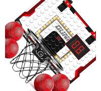 JTQYFI 1 panier de basket-ball avec panneau d'affichage LED, 4 ballons de basket, matériaux ABS sûrs, facile à assembler, aucun outil nécessaire, montage pour un usage domestique, jeu amusant en plein