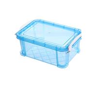 JTQYFI Boîte à crayons multifonctionnelle Étui transparent Organisateurs de coloration de grande capacité pour enfants Adultes Étudiants Boîtes de fichiers en plastique, bleu
