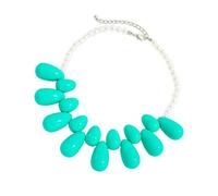 JTQYFI Collier avec pendentif goutte d'eau surdimensionné en acrylique, option multicolore, chaîne légère pour femme, accessoire pour femme, collier avec pendentif en acrylique en forme de goutte