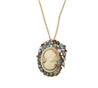 JTQYFI Collier avec pendentif statue flexible avec cristaux étincelants Bijoux en alliage élégant Accessoires faits à la main Bijoux en alliage sculpté vintage, taille unique, comme décrit