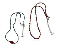 JTQYFI Collier de perles vintage gothique rouge et bleu - Fait à la main - Réglable - Pour femme