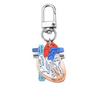 JTQYFI Diagramme du cœur humain Porte-clés Porte-clés en forme de cœur détaillé Accessoire pour adultes et enfants Apprendre l'anatomie