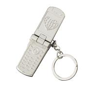 JTQYFI Élégant porte-clés en métal rotatif forme de téléphone porte-clés porte-clés décoration de pendentif de voiture pour sac à dos école sac porte-monnaie porte-monnaie collecteur figurine, Argent