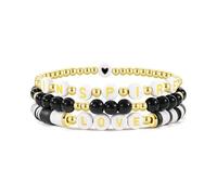 JTQYFI Ensemble de bracelets multicouches réglables fabriqués à la main - Bracelet en argile souple - Convient pour les tenues élégantes