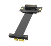 JTQYFI Installation facile du câble d'extension PCIe 5.0, double à 90 degrés verticalement pour la configuration rapide des cartes PCIExpress dans le boîtier BTX GPU Riser