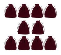 JTQYFI Lot de 10 sacs en velours avec cordon de serrage - Sacs de rangement pour bijoux - Sacs cadeaux de Noël - Sacs d'emballage cadeau