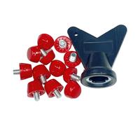 JTQYFI Lot de 12 crampons de football de rechange en plastique pour adultes et enfants, Rouge brique, 7mm
