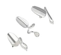JTQYFI Lot de 3 bijoux tendance pour ongles, bagues, bagues uniques pour le bout des doigts, convient aux amateurs de fête de mode, cadeau, comme décrit