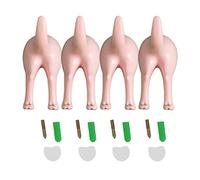 JTQYFI Lot de 4 crochets muraux en plastique de style nordique avec vis et ruban adhésif pour accrocher des clés, des chapeaux, des chapeaux, des crochets muraux