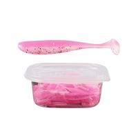 JTQYFI Lot de 50 leurres souples vers appâts artificiels en forme de queue de pagaie en silicone pour pêche en eau douce pour la pêche en eau salée
