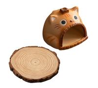 JTQYFI Porte-encens en forme de chat - Brûleur en bois Santo - Attrape-cendres - Bol de fumée pour méditation, décorations et atmosphères relaxantes - Brûleurs d'encens de méditation