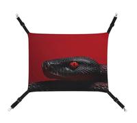 JTREHY Hamac pour animal domestique imprimé serpent aux yeux rouges Lit à suspendre réglable pour chats, petits chiens, lapins ou autres petits animaux avec crochets en métal
