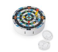 JTREWBV Boîte à lentilles de contact de voyage portable, étui rond coloré pour lentilles de contact, kit d'outils compact pour voyage et maison, blanc, Taille unique, Étui pour lentilles de contact