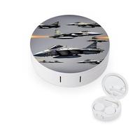 JTREWBV Boîte à lentilles de contact portable de voyage, étui rond pour lentilles de contact, kit d'outils de retrait de contact oculaire compact pour voyage et maison, blanc, Taille unique, Étui pour