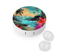 JTREWBV Boîte à lentilles de contact portable de voyage, étui rond pour lentilles de contact, kit d'outils compact pour voyage et maison, blanc, Taille unique, Étui pour lentilles de contact