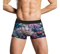 JTREWBV Boxer pour homme - Imprimé corail - Motif monde sous-marin - Boxer confortable pour homme, blanc, XL-3XL