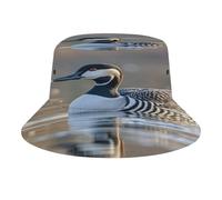 JTREWBV Chapeau bob unisexe avec imprimé oie sauvage par le pont - Chapeau de soleil de voyage - Chapeau de soleil pliable pour l'été et l'extérieur - Pour homme et femme - Noir