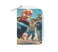 JTREWBV Étui de rangement fin en cuir synthétique avec fermeture éclair, imprimé de la ferme Turquie 20 emplacements pour cartes de crédit, porte-cartes à fermeture éclair pour femme, blanc,