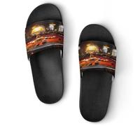 JTREWBV Pantoufles d'été pour homme et femme - En PVC - Antidérapantes - Faciles à nettoyer, Style Noir, 44 EU