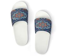 JTREWBV Pantoufles d'été pour homme et femme - Grand motif mandala bleu - PVC - Chaussons d'intérieur - Chaussures de douche - Sandales de salle de bain - Antidérapantes - Faciles à nettoyer, Style