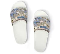 JTREWBV Pantoufles d'été pour homme et femme - Imprimé fleurs de cerisier - PVC - Chaussons de douche - Sandales de salle de bain - Antidérapantes - Faciles à nettoyer, Style blanc, 11.5 UK Men/ 6.5